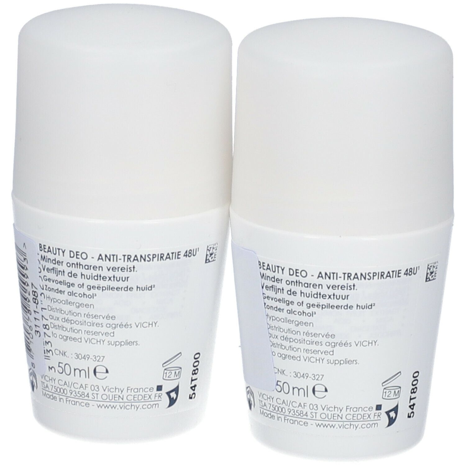 Vichy Deo Roll Anti-Croissance De Cheveux 48u Promo Duo
