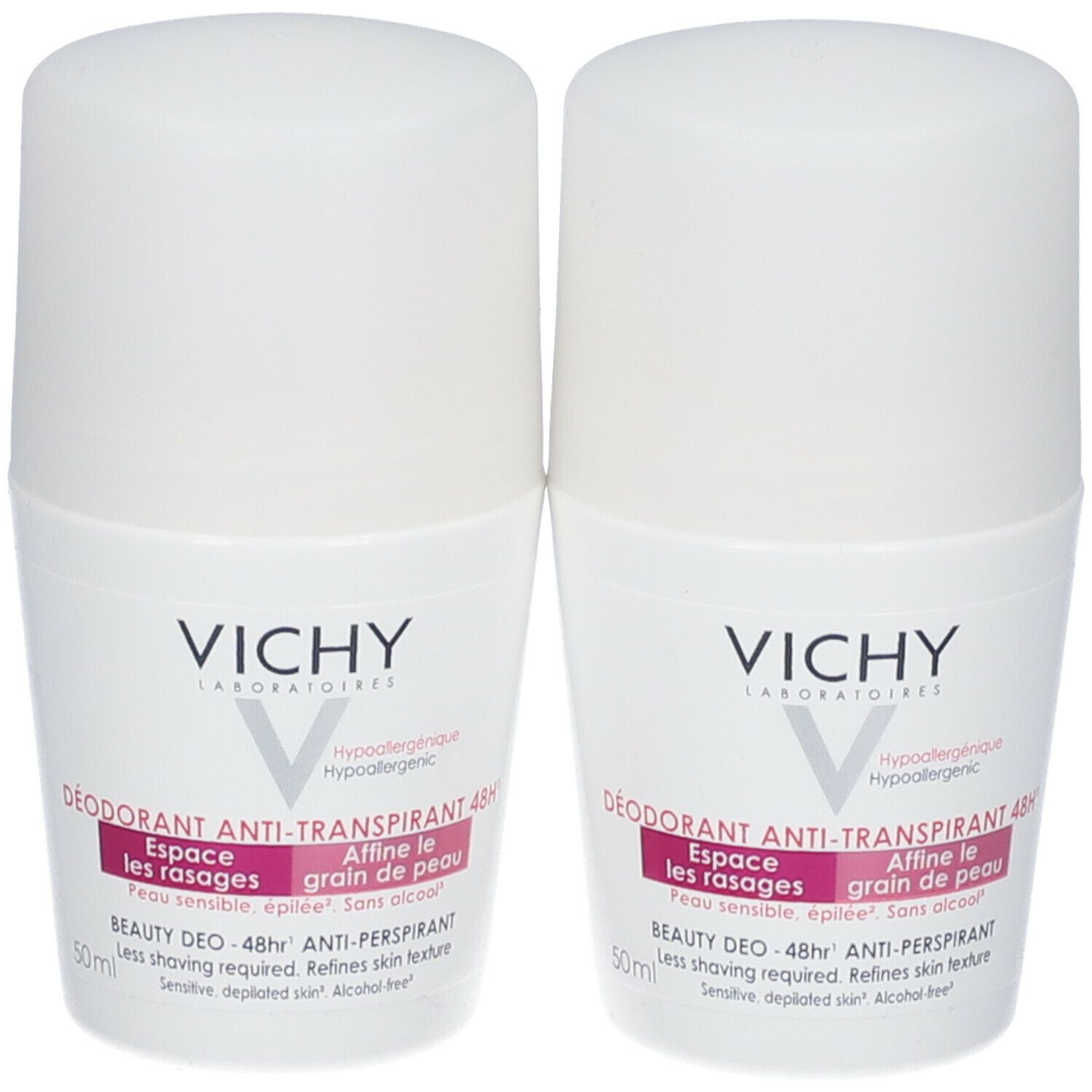 Vichy Deo Roll Anti-Croissance De Cheveux 48u Promo Duo