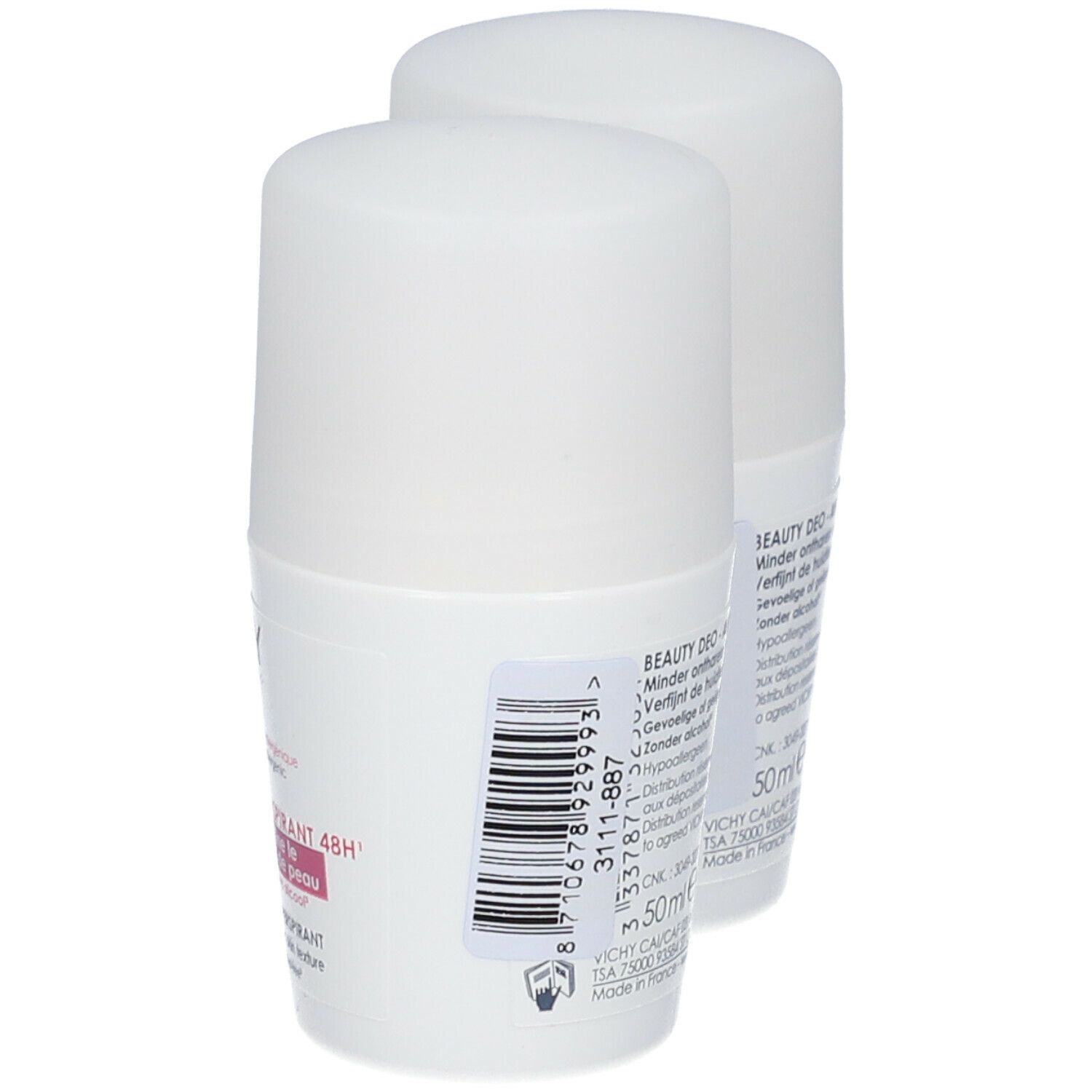 Vichy Deo Roll Anti-Croissance De Cheveux 48u Promo Duo