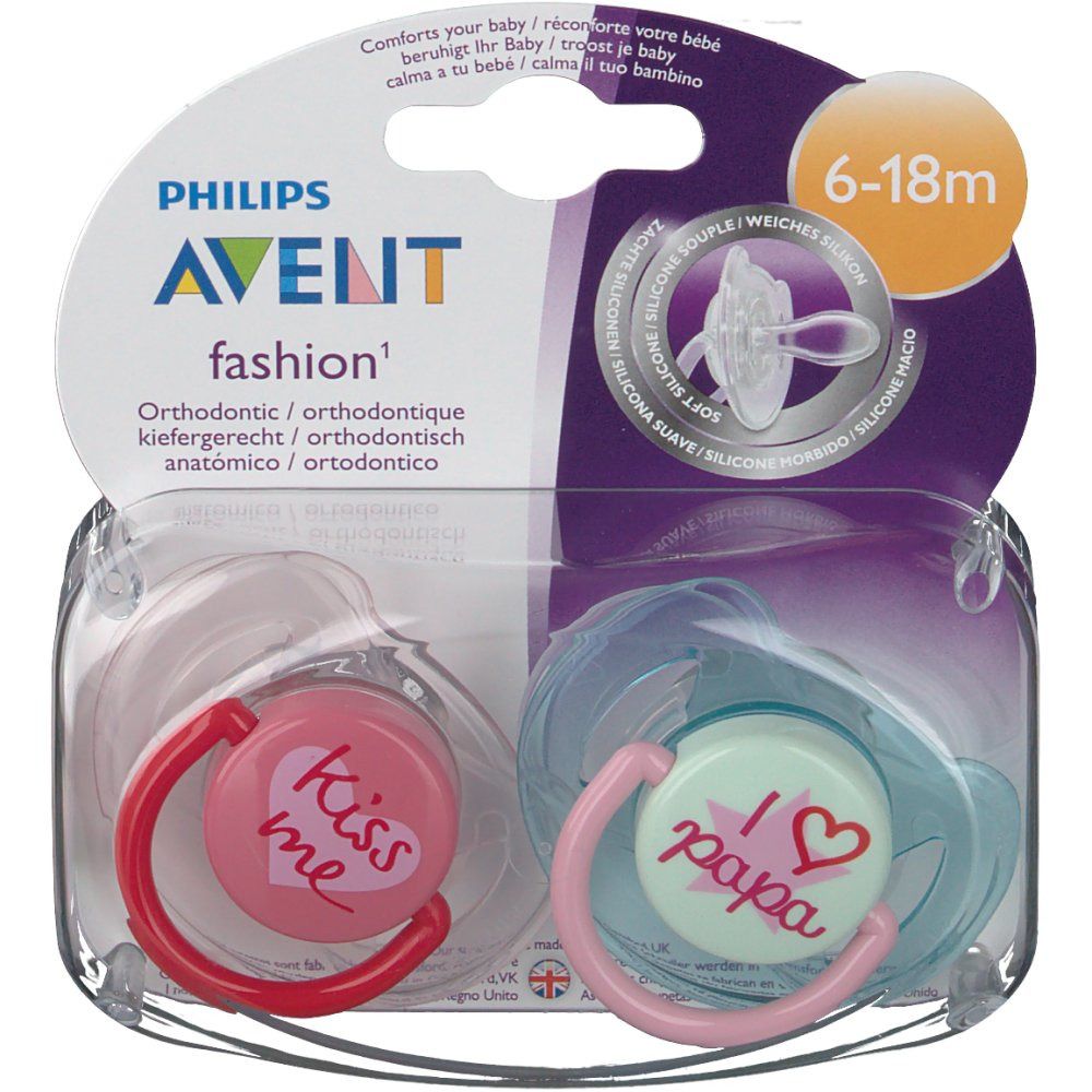 Avent Sucette Classic Fashion I Love 6-18 Moins SCF172/70