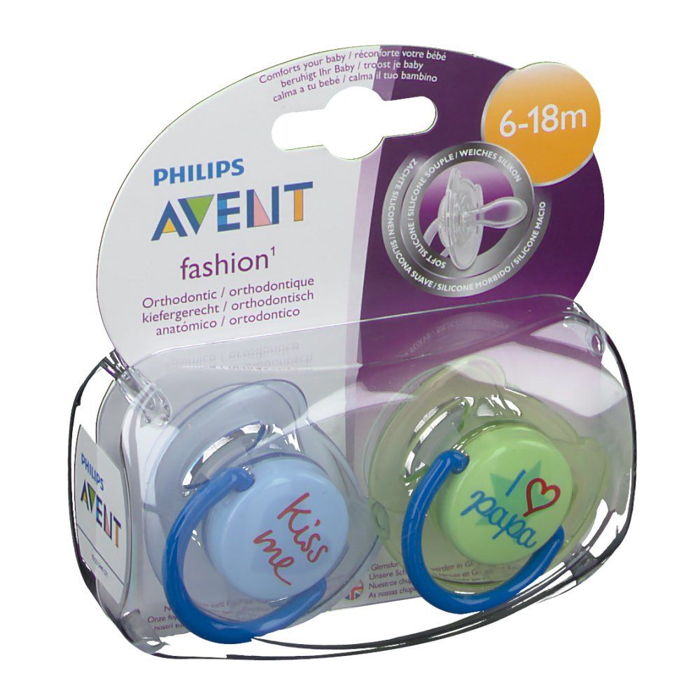 Avent Sucette Classic Fashion I Love 6-18 Moins SCF172/70
