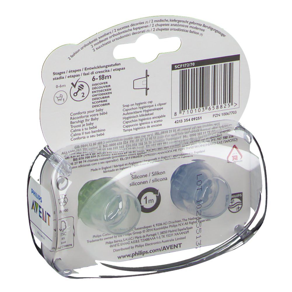 Avent Sucette Classic Fashion I Love 6-18 Moins SCF172/70