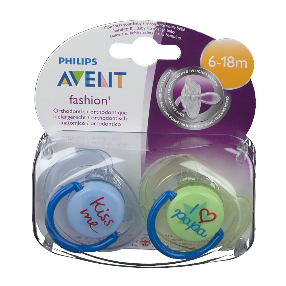 Avent Sucette Classic Fashion I Love 6-18 Moins SCF172/70