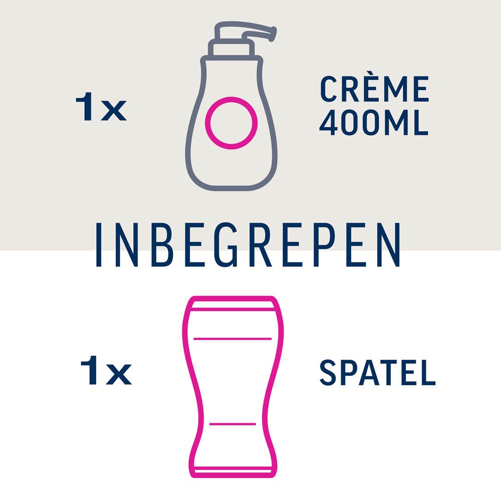 Achterkant van een roze fles met witte pomp, verpakt in folie. Tekst en barcode.