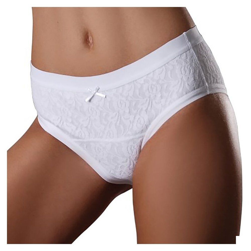 Culotte blanche pour femme, motif floral, nœud. Extra Large.