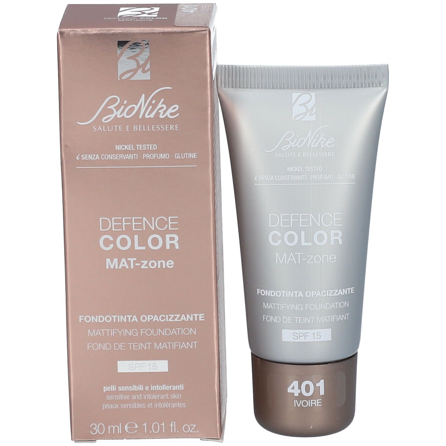 BioNike Defence Color Mat-Zone Foundation SPF15 401 Ivory
