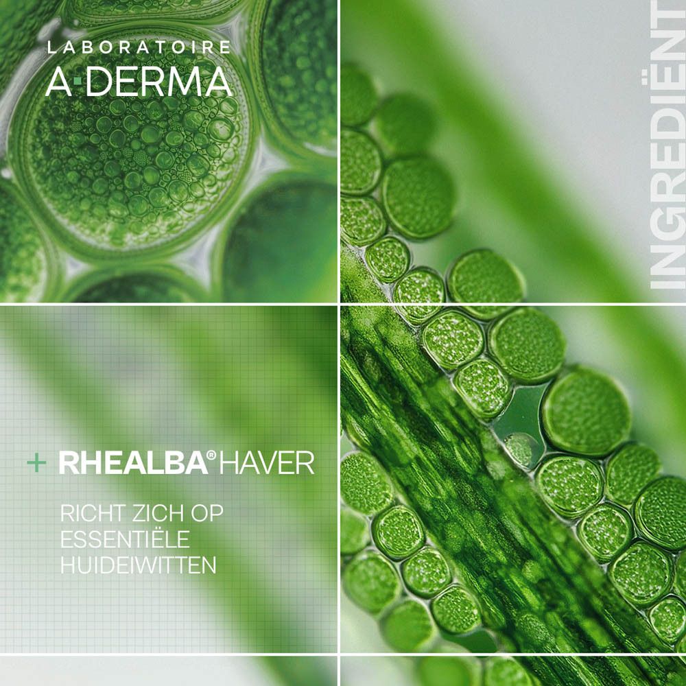 A-Derma lippenstift. Witte stick met groene band. Tekst: Stick lèvres, Nourrit et apaise, 4g.