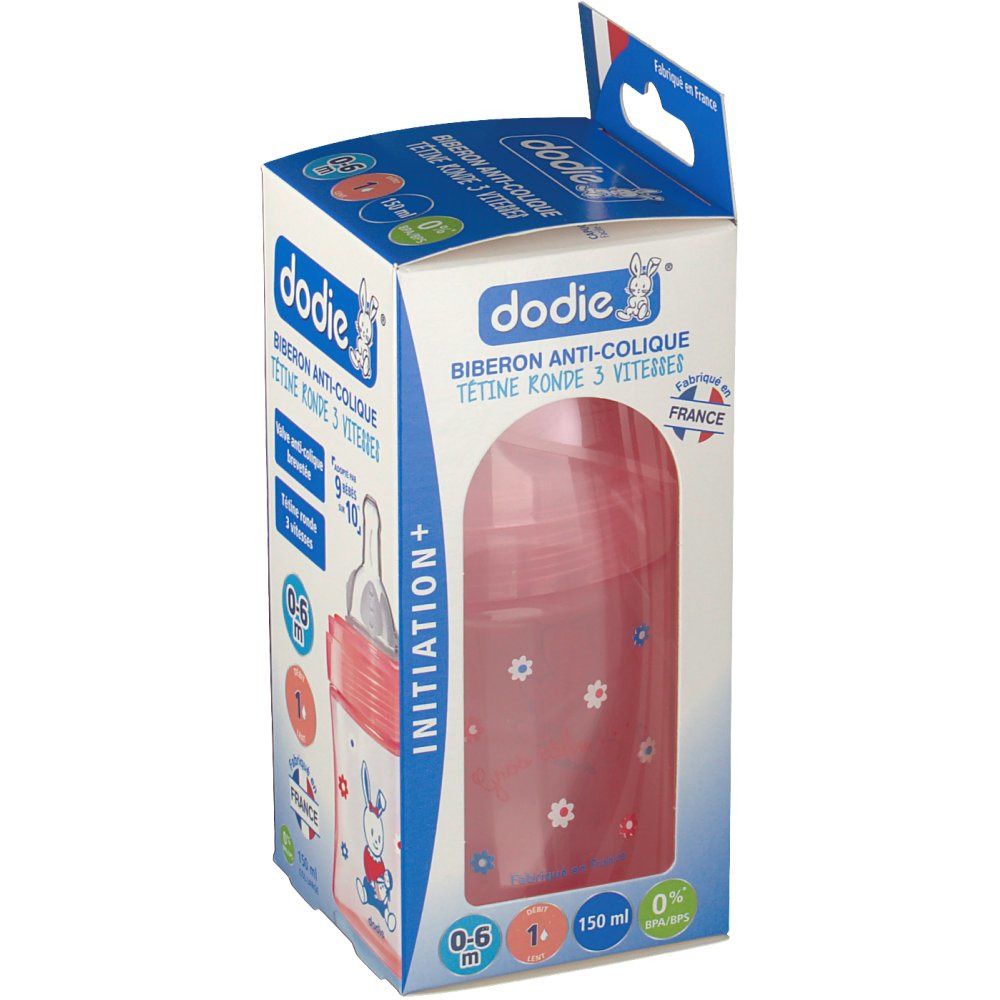 Dodie Zuigfles Initation+ Roos Zuigspeen 1 Gat