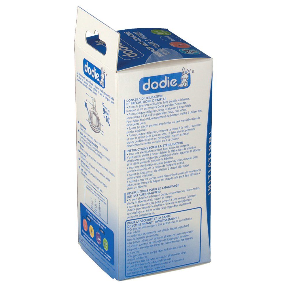 Dodie Zuigfles Initation+ Roos Zuigspeen 1 Gat
