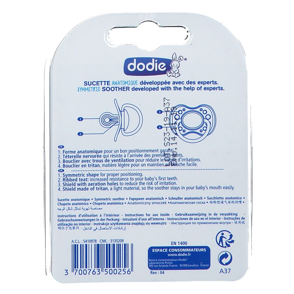 Dodie® Siliconen Fopspeen voor Overdag vanaf 18 Maanden