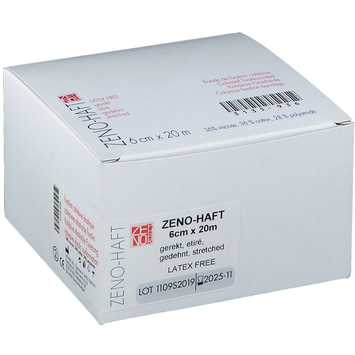 Zeno-Haft Cohesieve Windel Elastisch Latex Free 6cmx20m