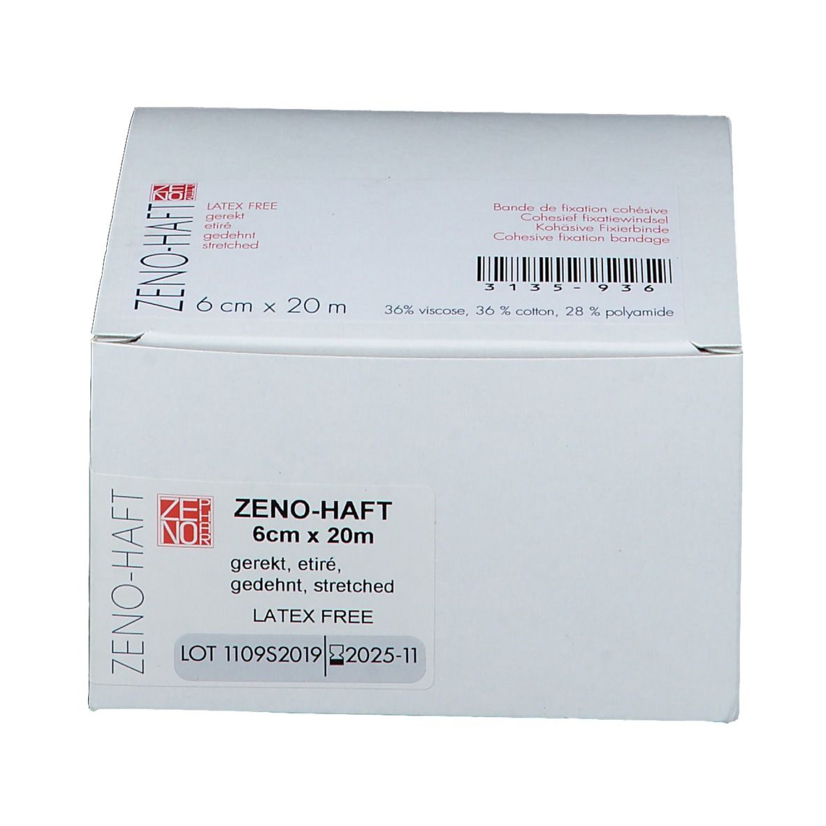 Zeno-Haft Cohesieve Windel Elastisch Latex Free 6cmx20m