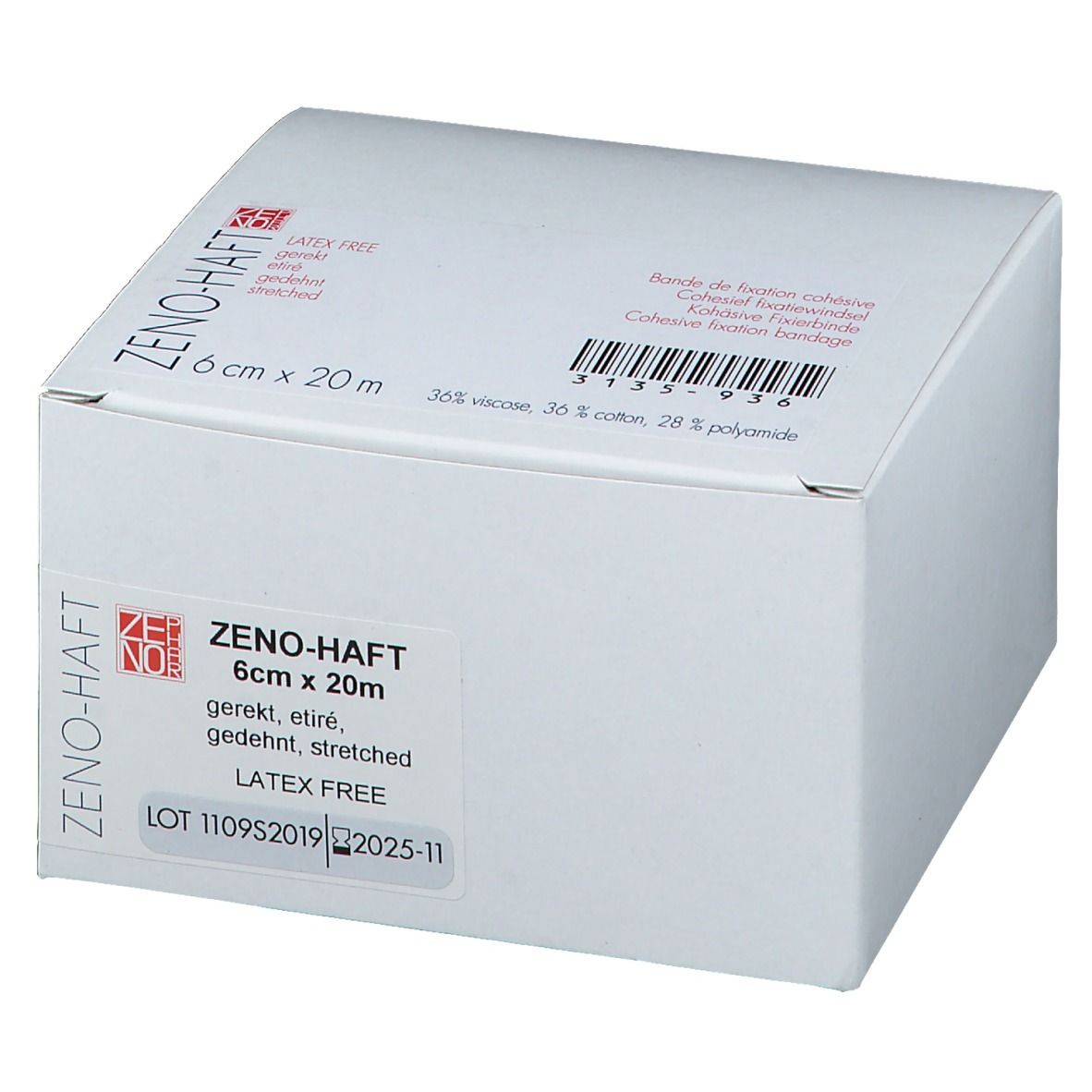 Zeno-Haft Cohesieve Windel Elastisch Latex Free 6cmx20m