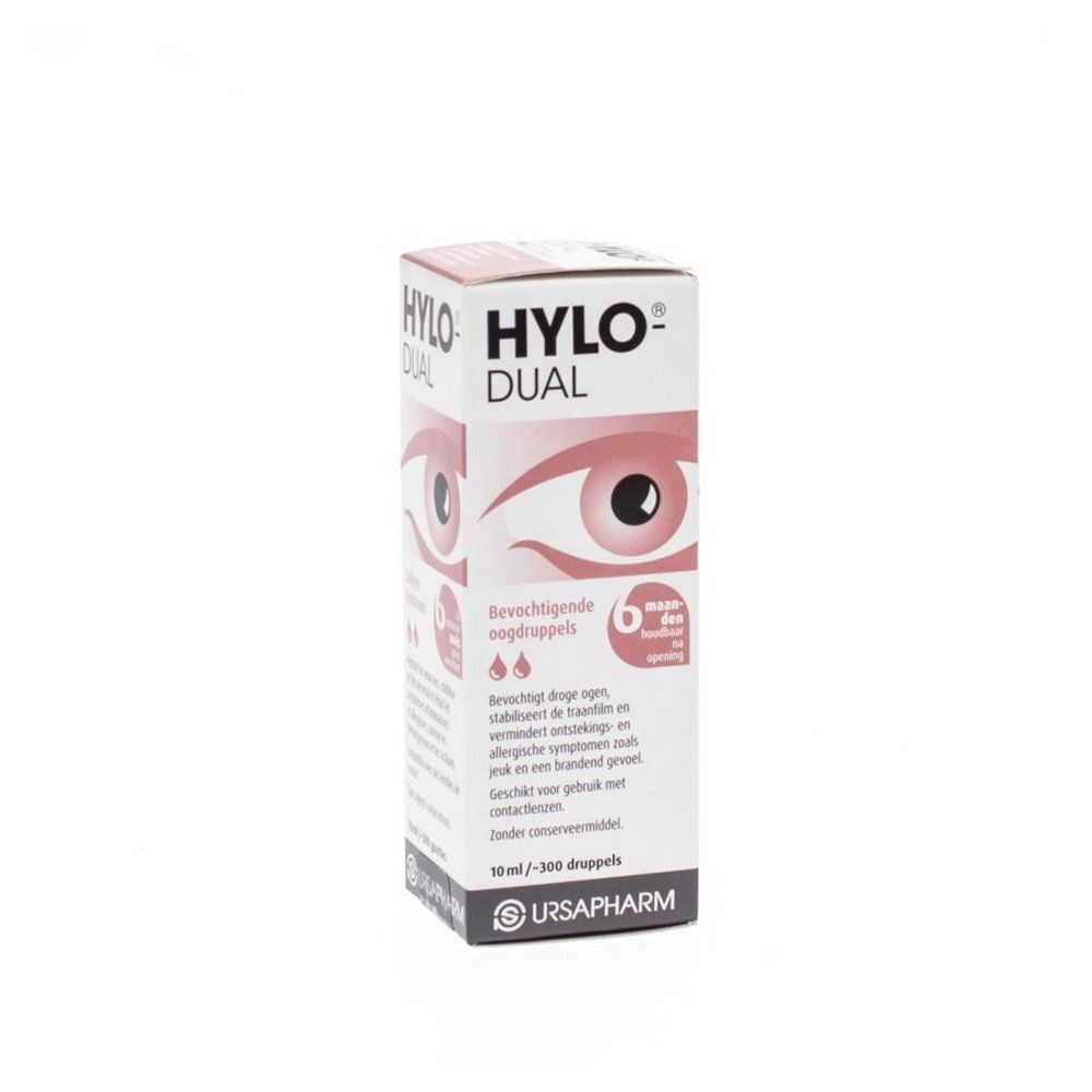 Doosje Hylo-Dual oogdruppels, Franse tekst.