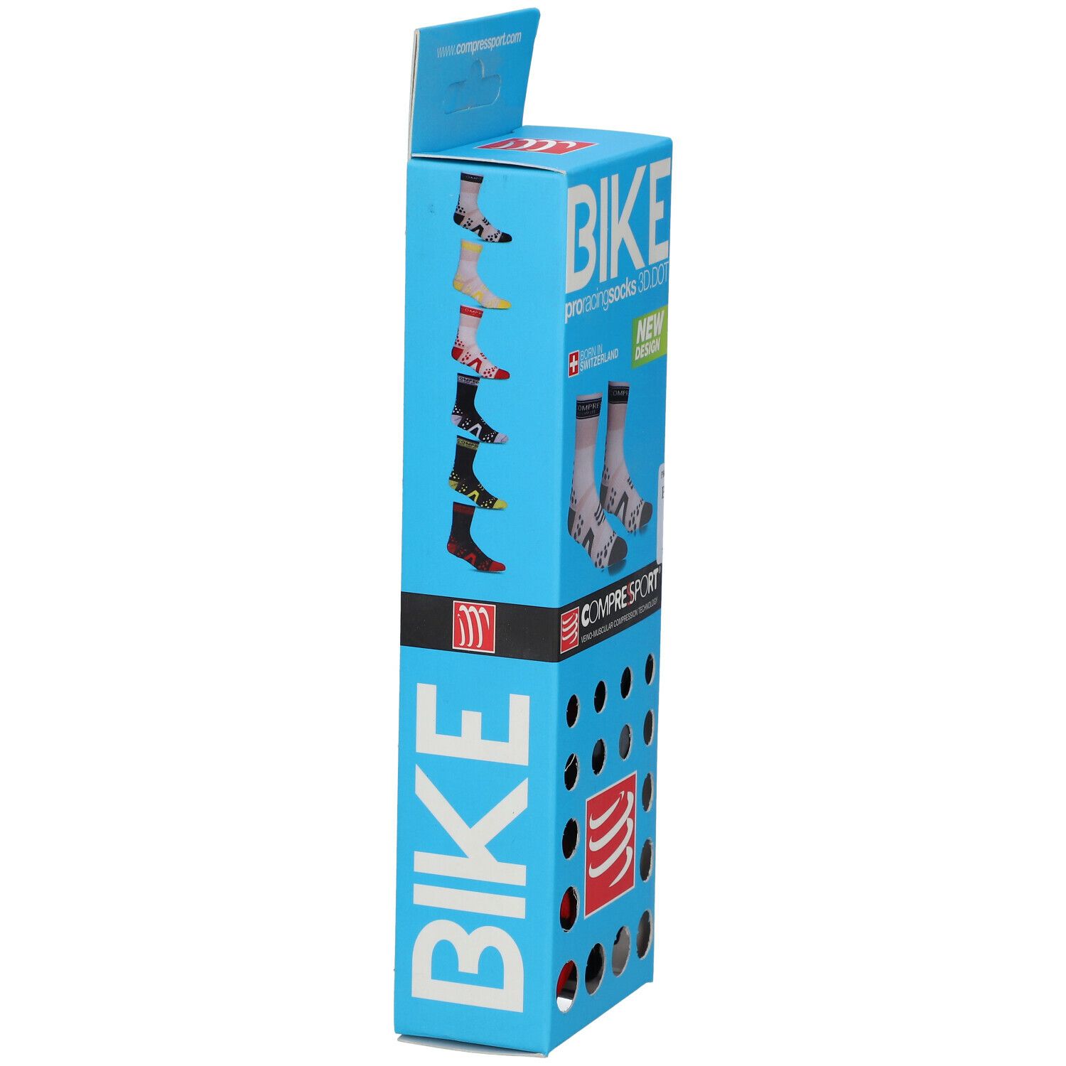 Compressport Proracing Fietssokken BL/RE Maat 2