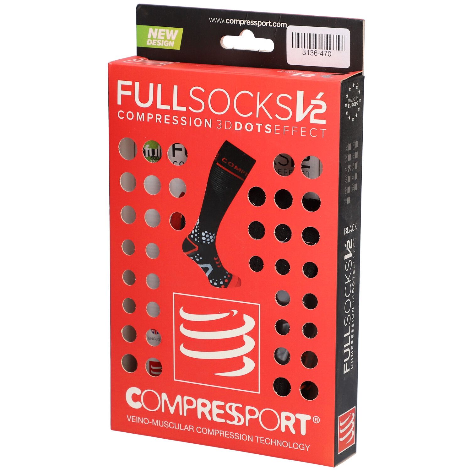 Compressport Sokken Zwart Maat 2L