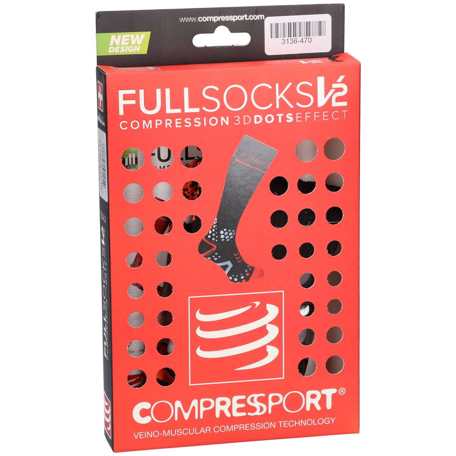 Compressport Sokken Zwart Maat 2L