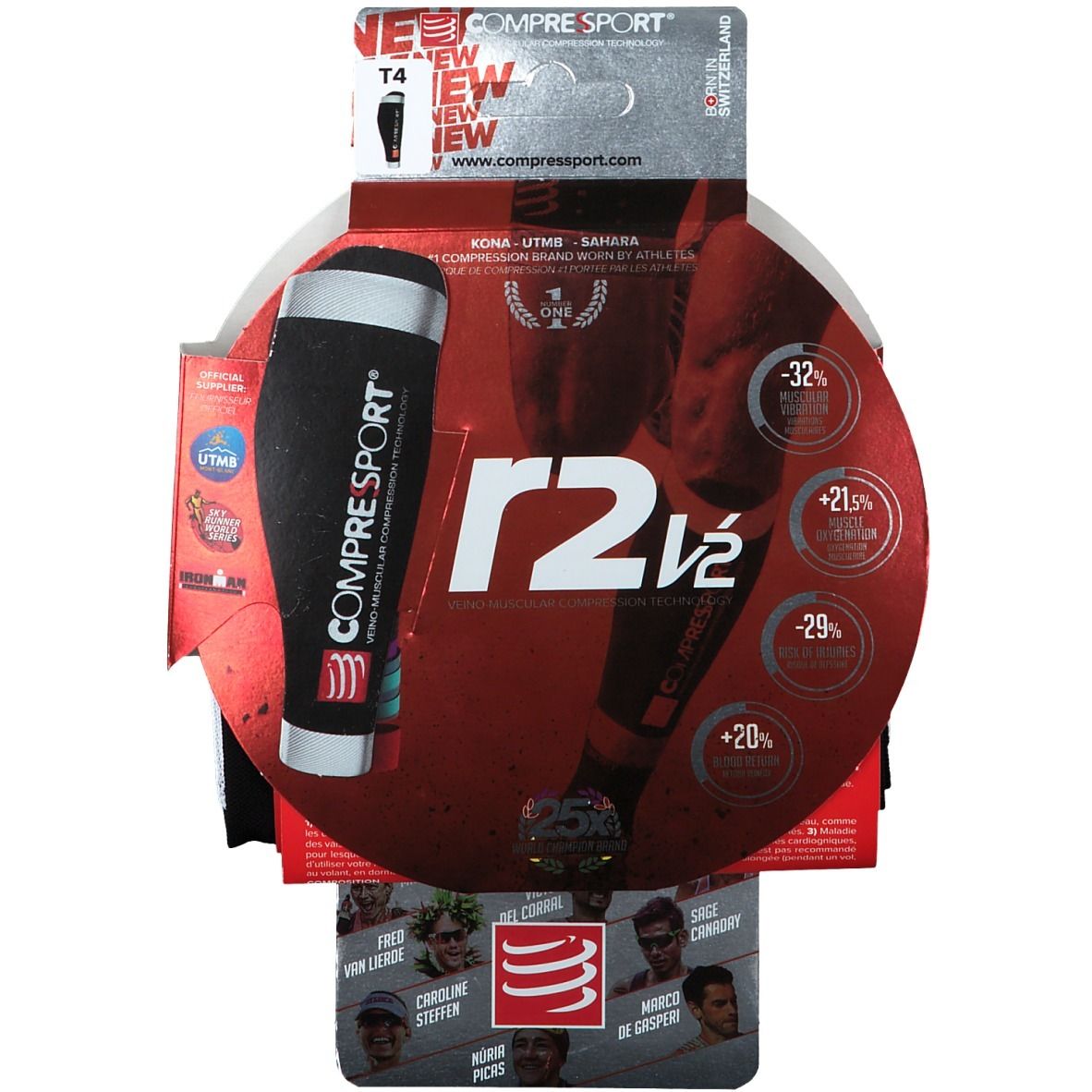 Compressport Mollet R2 Noir Taille 4