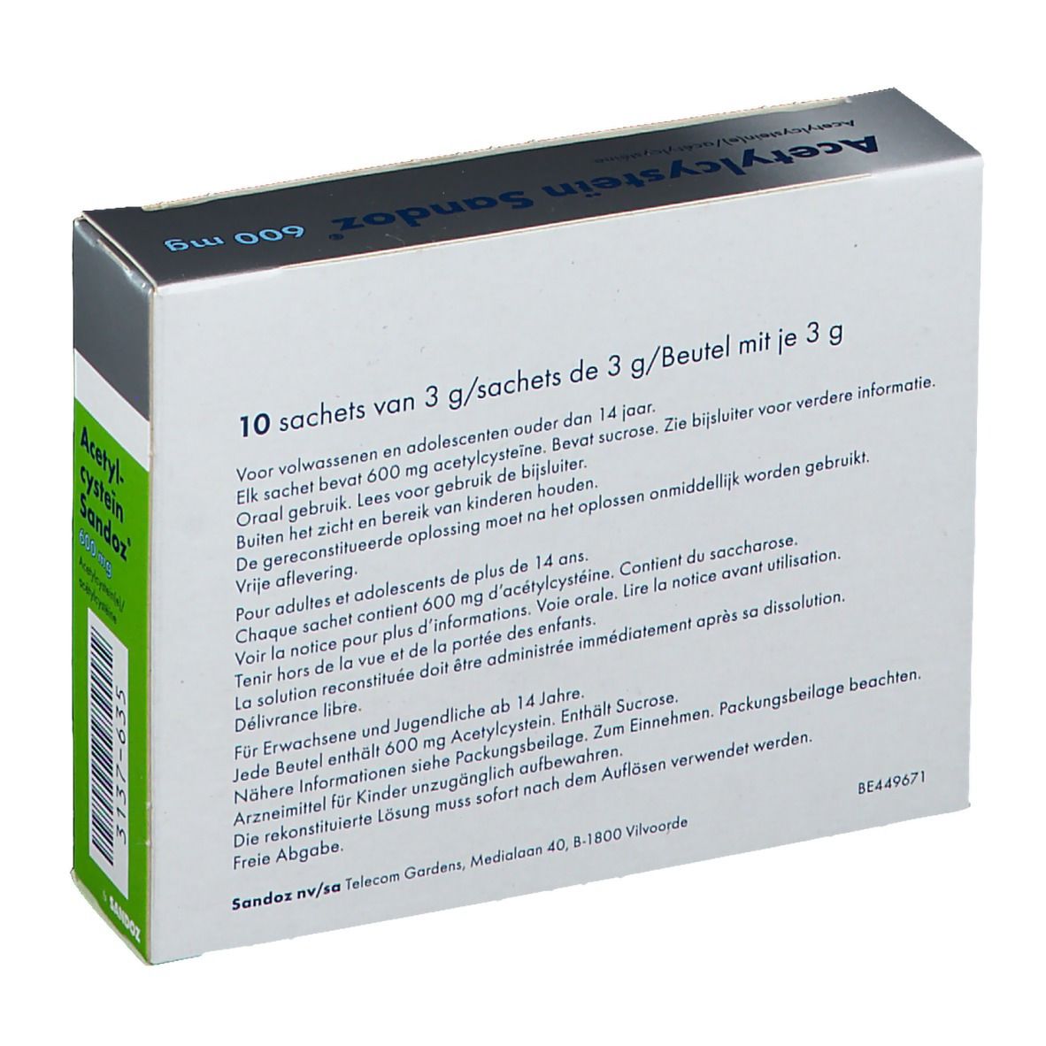 Acétylcystéine Sandoz 600mg