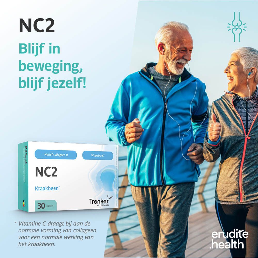Achterkant van de NC2 Kraakbeen verpakking met batchnummer en vervaldatum.