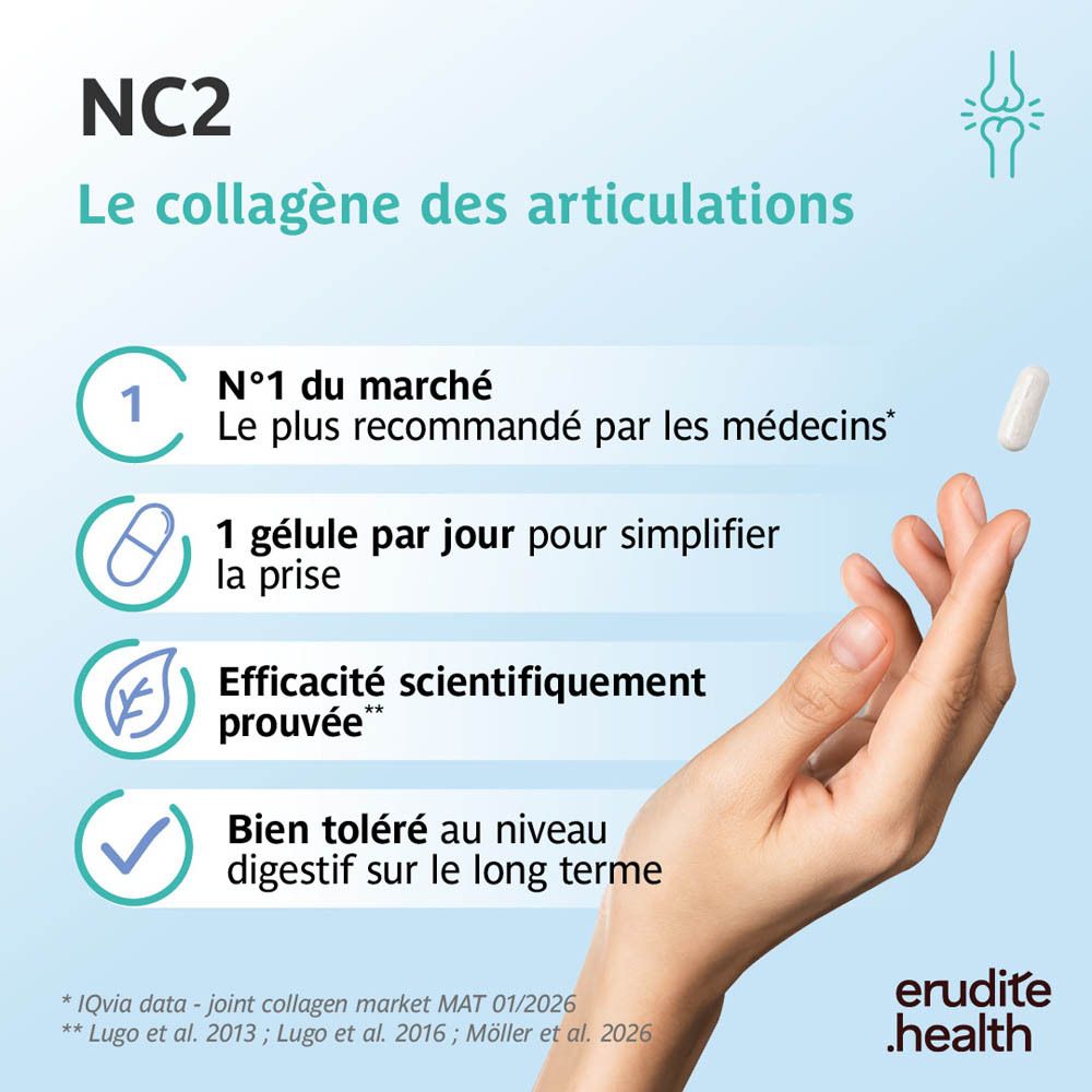 Boîte NC2 Cartilage 30 gélules, Collagène natif II et Vitamine C.