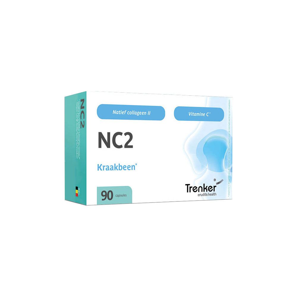 NC2 Kraakbeen capsules verpakking met 90 stuks, Natief collageen II, Vitamine C.