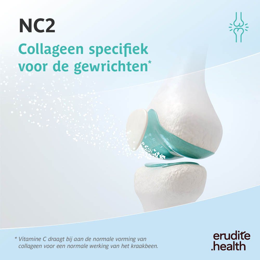 NC2 Kraakbeen capsules verpakking met 90 stuks, Natief collageen II, Vitamine C.