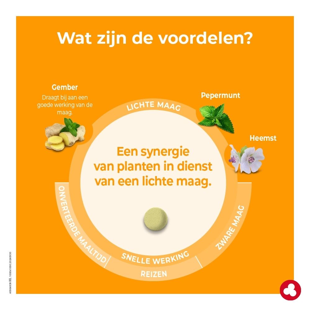 Ortis Minesium verpakking met 30 tabletten, met gemberafbeelding.