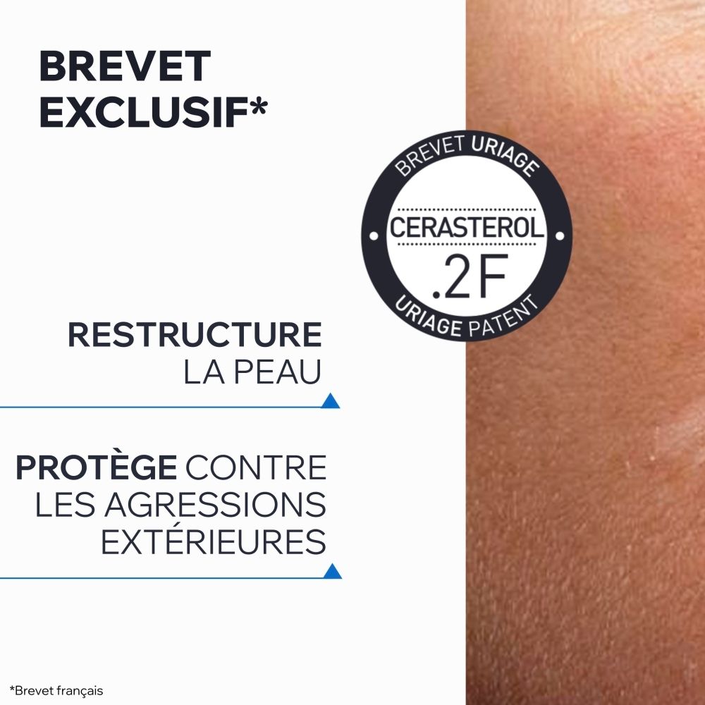 Tube Uriage Kératosane 30 Gel-Crème à 30% d'urée, dos avec description française.