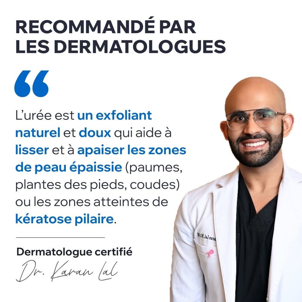 Tube Uriage Kératosane 30 Gel-Crème à 30% d'urée, dos avec description française.