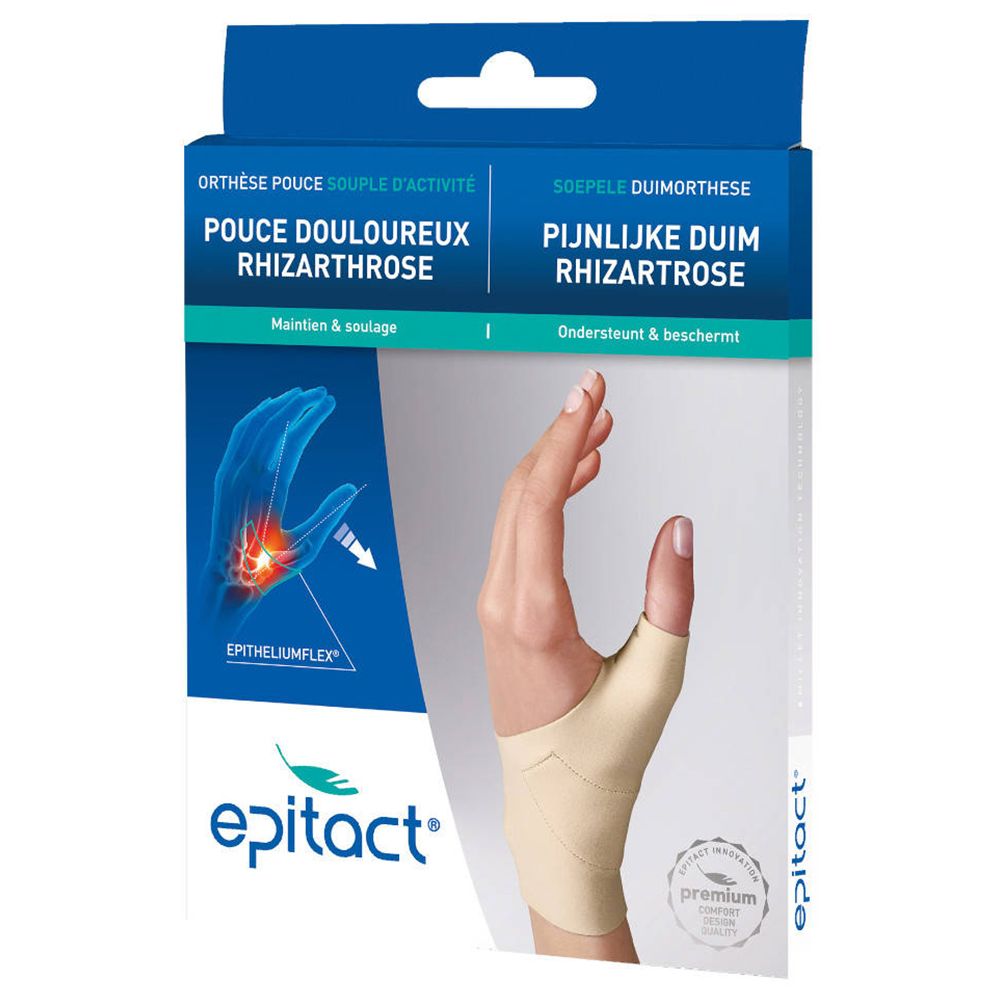 Epitact® Orthèse Pouce Souple d'Activité Pouce Douloureux - Rhizarthrose Droite Medium