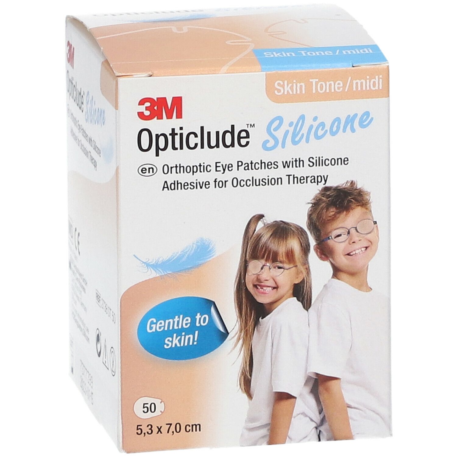 Opticlude Silicone Pansement Orthoptique Midi 5,3cm x 7cm