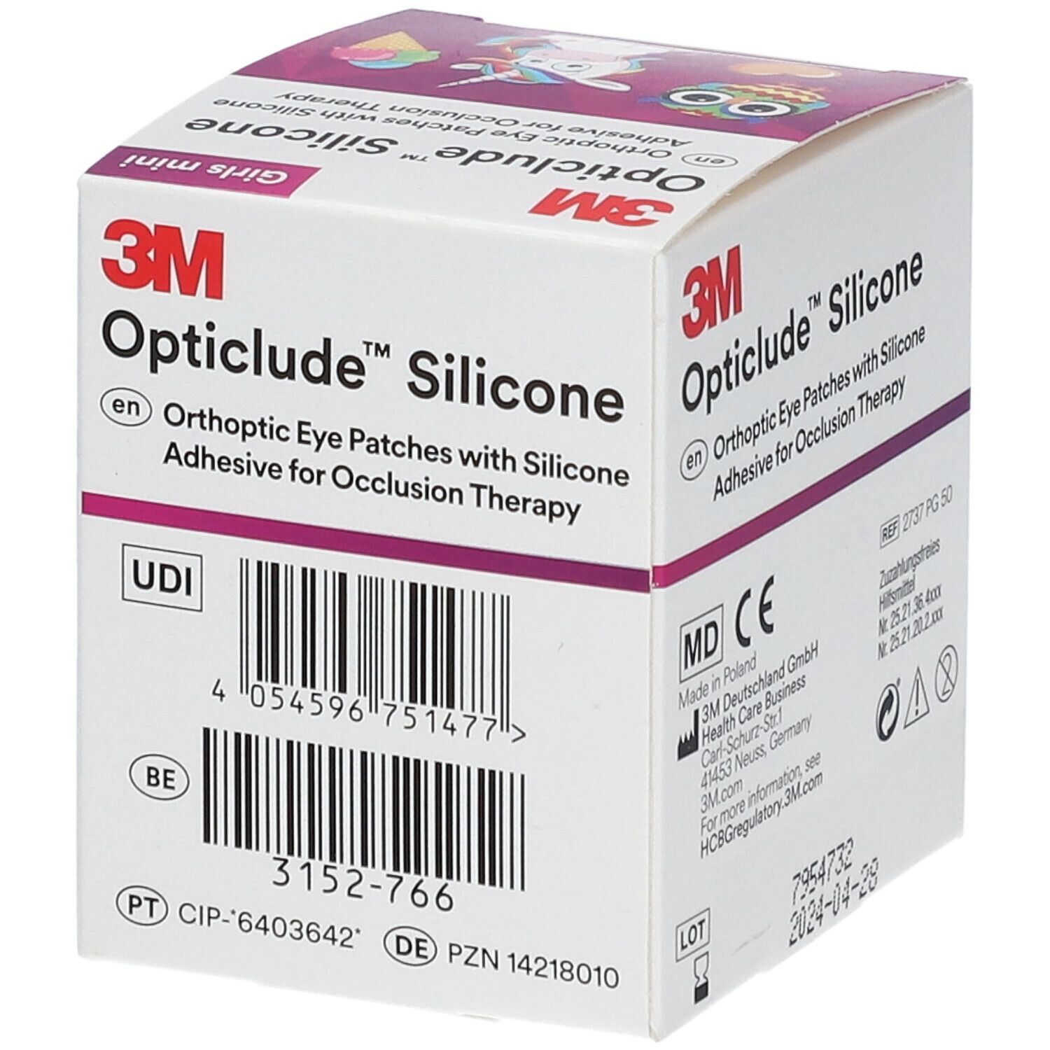 Opticlude Silicone Pansement Orthoptique Mini Girls 5cm x 6cm 2737PB50