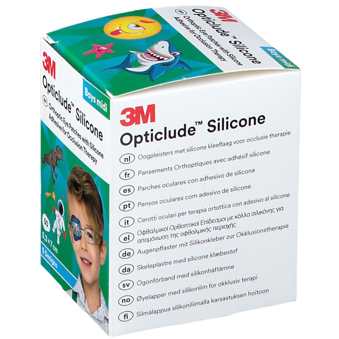 Opticlude Silicone Oogpleister Midi Boys 5,3cm x 7cm 2738PB50