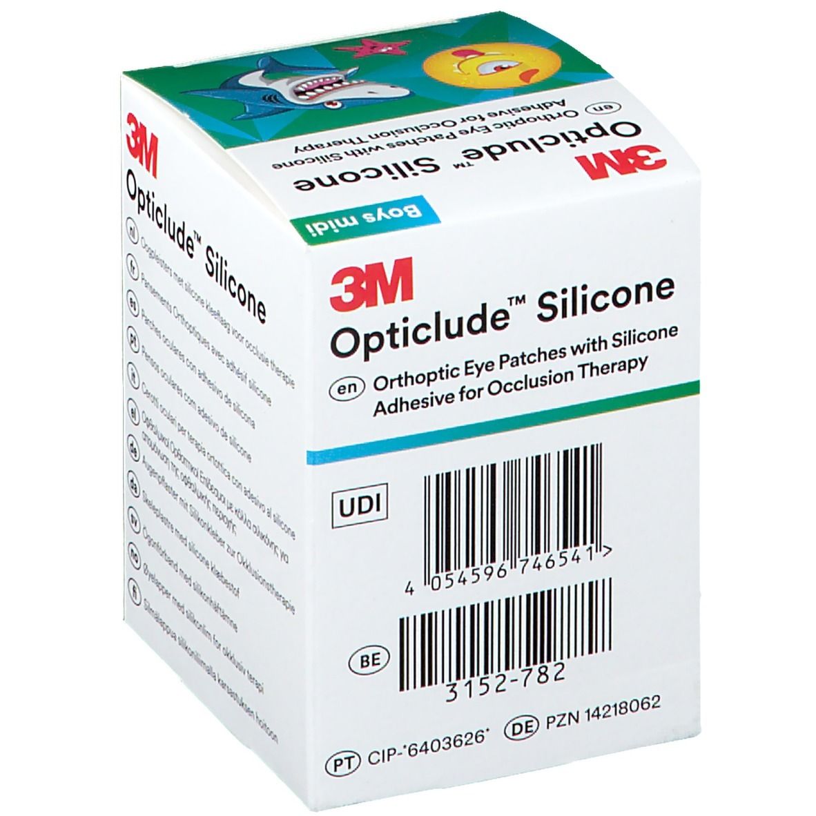 Opticlude Silicone Pansement Orthoptique Midi Boys 5,3cm x 7cm 2738PB50