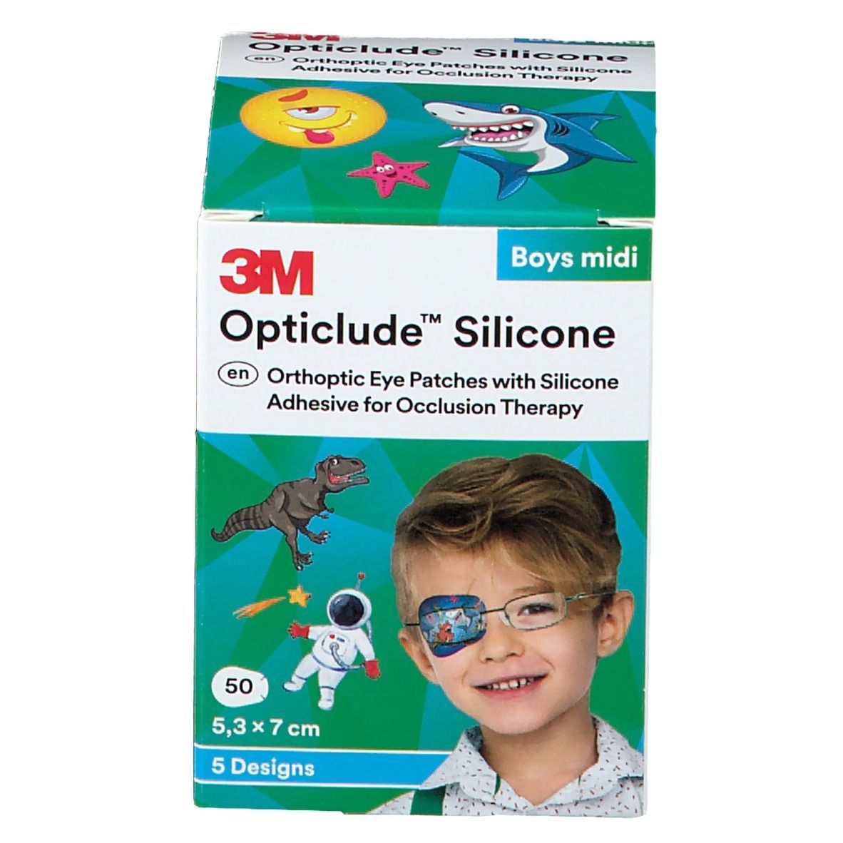 Opticlude Silicone Oogpleister Midi Boys 5,3cm x 7cm 2738PB50