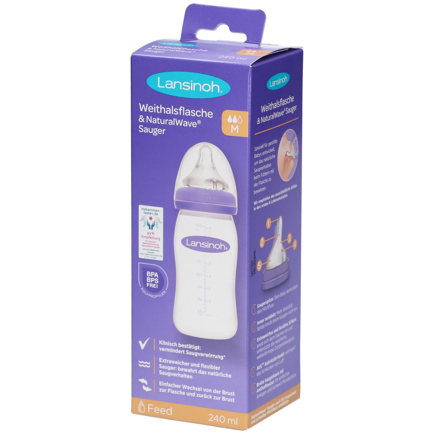 Lansinoh Biberon + Tetine Natural Wave