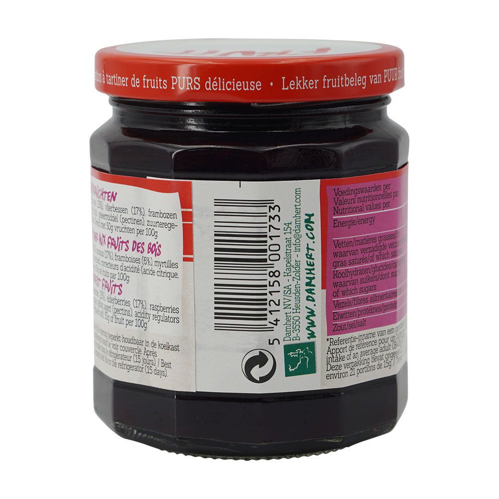 Damhert Confiture Fruits Forêt 100 % Sans Sucre