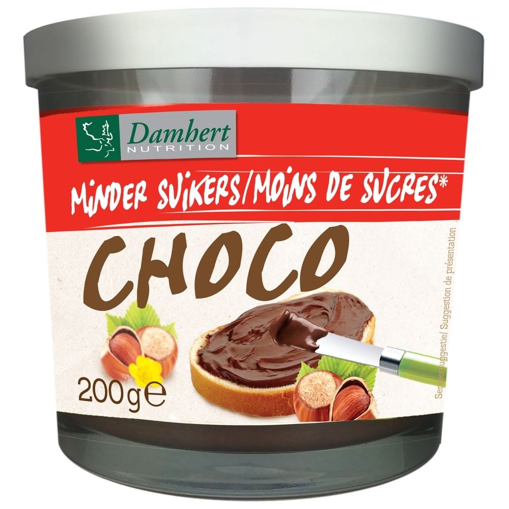 Dambertnutrition Choco smeerpasta met hazelnoten, 200g.