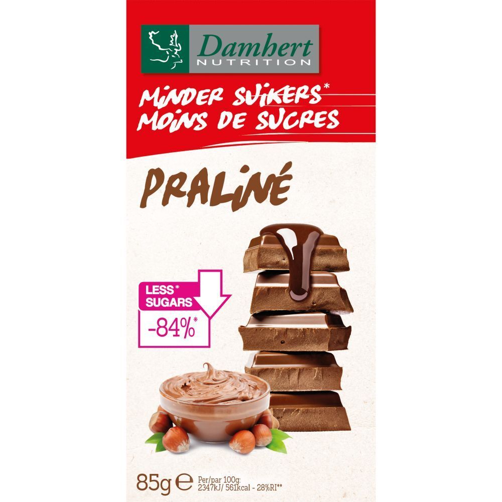 Damhert Chocolat Praliné Moins de Sucres