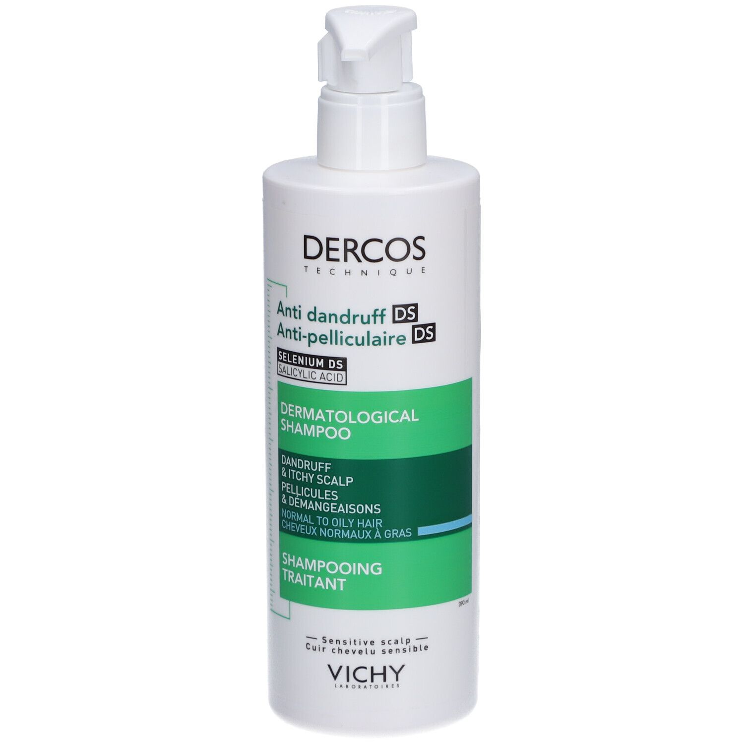 Vichy Dercos Anti-Pelliculaire DS Shampooing Traitant Cheveux Normaux à Gras