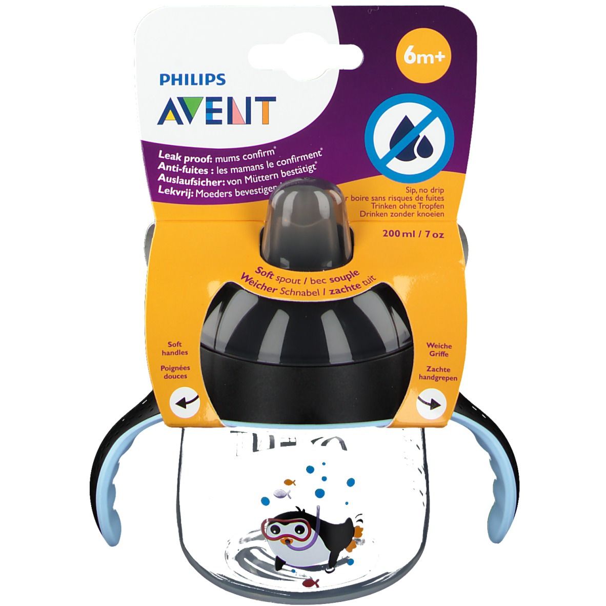 Avent Gobelet Anti-Fuite Pinguin +6m
