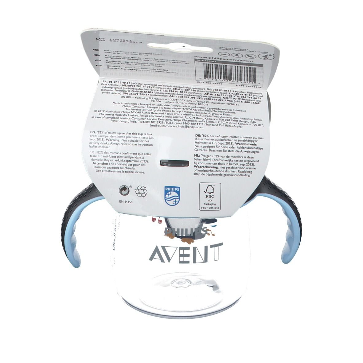 Avent Drinkbeker Anti-Lek Pinguin Zwart 12Maanden+ SCF753/03