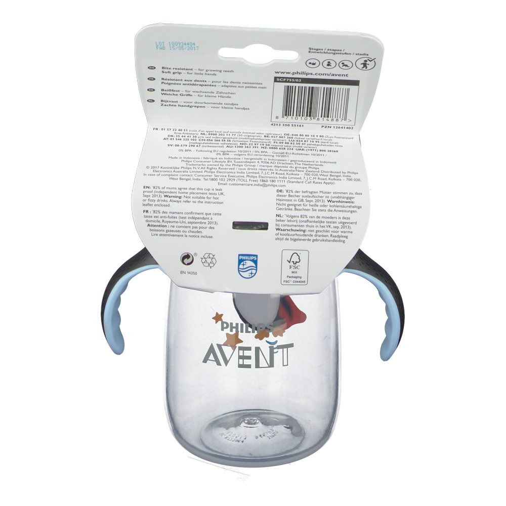 Avent Drinkbeker Anti-Lek Pinguin Zwart 18Maanden+ SCF755/03