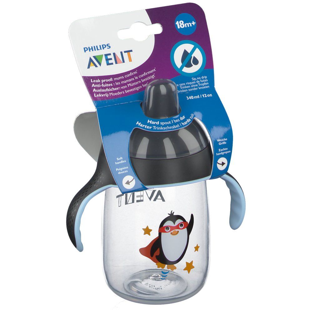 Avent Drinkbeker Anti-Lek Pinguin Zwart 18Maanden+ SCF755/03