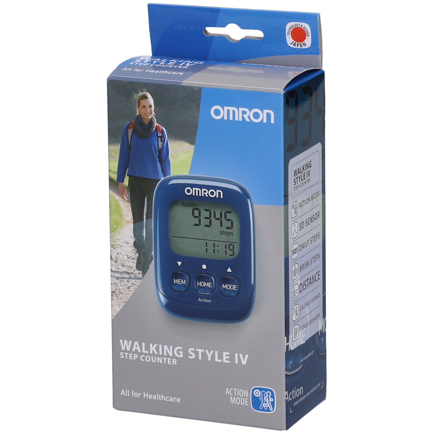 Omron Stappenteller Walk Style Iv Blauw
