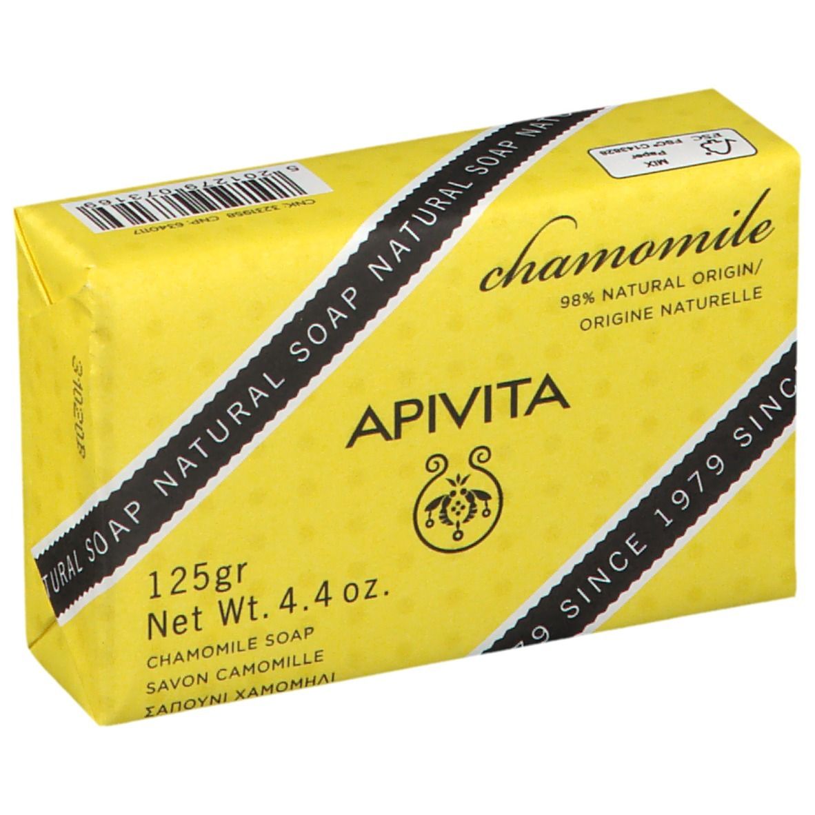 APIVITA Kamille Zeep, 125g. Natuurlijke zeep met kamille.