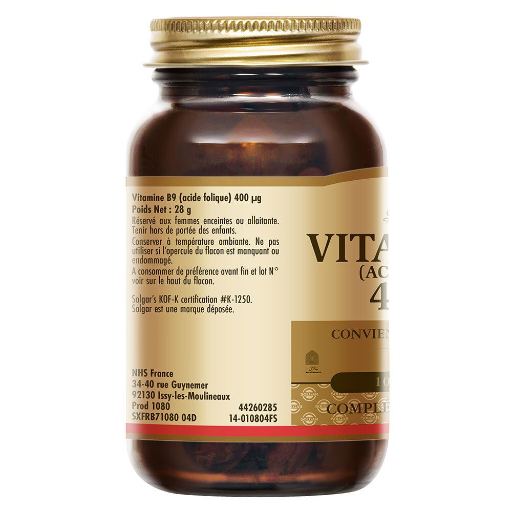 Achterkant van de fles. Tekst met informatie over ingrediënten, dosering en fabrikantenadres. Gewicht 28 g.