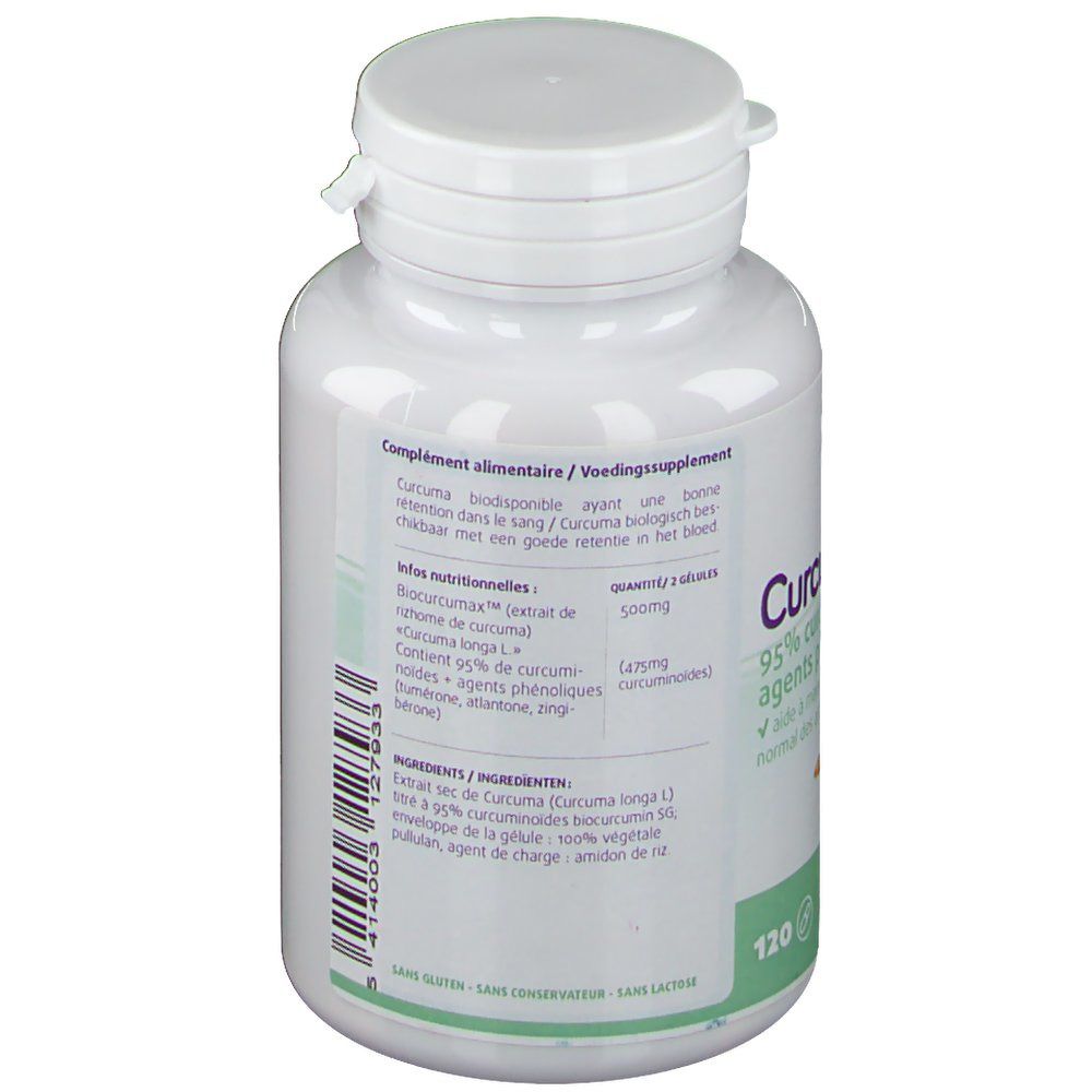 Achterkant van de witte fles. Bevat informatie over ingrediënten en dosering. Leppin-logo en batchnummer.