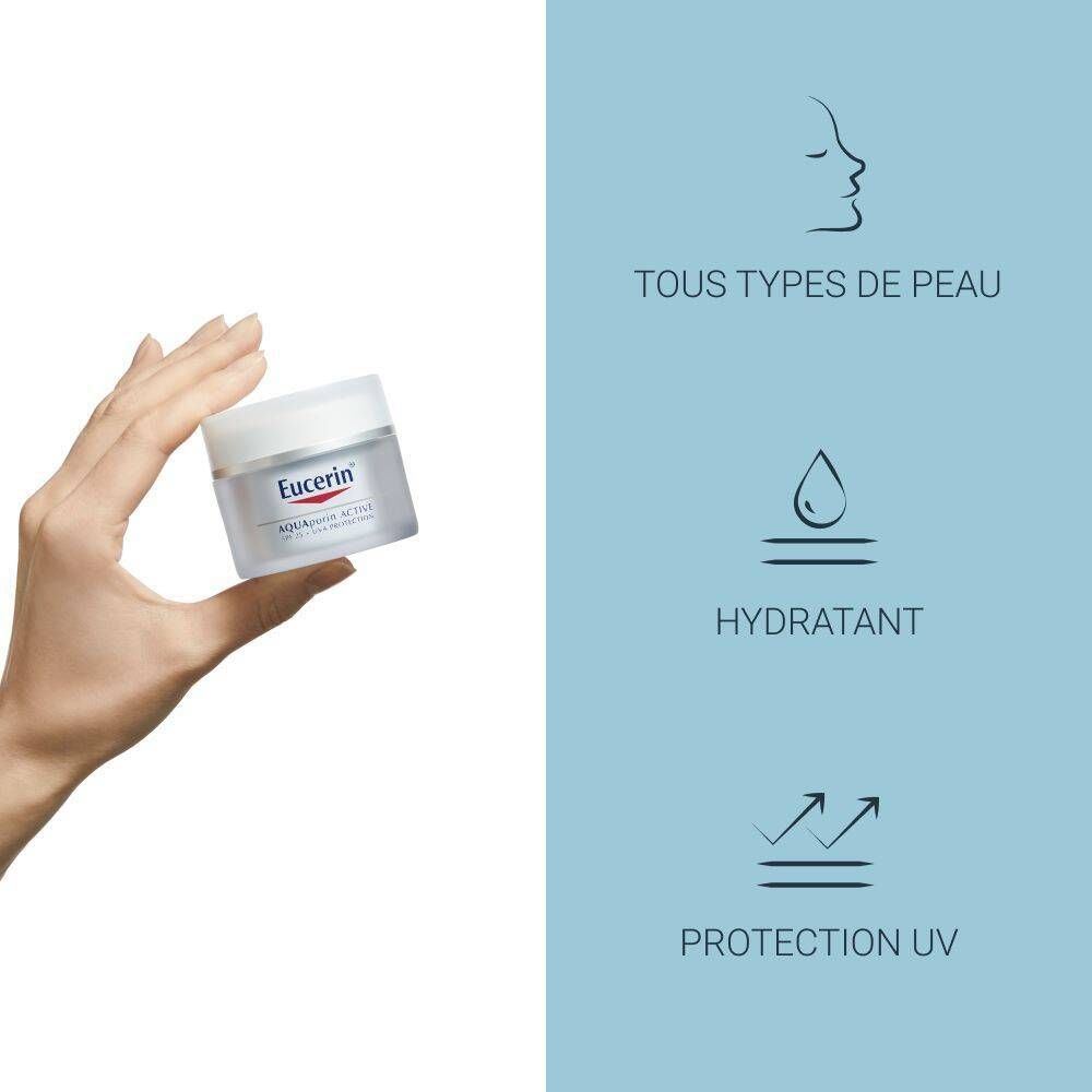 Eucerin AQUAporin ACTIVE Crème Hydratation Intense Longue Durée SPF25 Tous Types de Peau